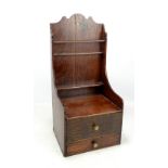 A George III oak spoon rack and salt box,