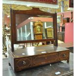 A 19th century mahogany satinwood inlaid and boxwood strung swing toiler mirror with rectangular