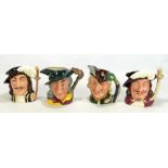 Four Royal Doulton character jugs to include 'Pied Piper' and 'Robin Hood' (4).Additional
