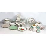 A mixed group of ceramic tableware including Grafton, Royal Stafford, Susie Cooper teapot,