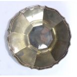 ADIE BROS LTD; a George VI hallmarked silver bonbon dish of faceted form with shaped rim, Birmingham