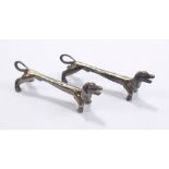 ROBERTS & DORE LTD; a pair of Elizabeth II hallmarked silver knife rests modelled as dachshunds,