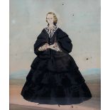 19TH CENTURY ENGLISH SCHOOL; watercolour and gouache, portrait study of a young woman, unsigned,