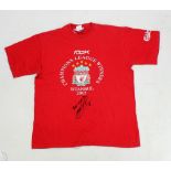 STEVEN GERRARD; a signed replica Liverpool T-shirt.