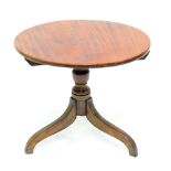 A mahogany tripod occasional table (cut down).