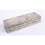SAMUEL BOYCE LANDECK; a Victorian hallmarked silver trinket box overall embossed with foliate scroll