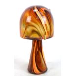 MICHELE LUZORO; a 20th century art glass lamp of mushroom in autumnal tones, height 36.5cm.