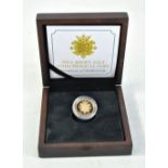 A 2014 Jersey 22ct gold proof £1 coin, no. 480/495 with certificate stating weight of 7.98g,