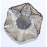 J B CHATTERLEY & SONS LTD; an Elizabeth II hallmarked silver bonbon dish of hexagonal form with wavy