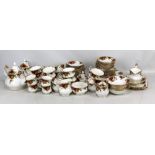 ROYAL ALBERT; an 'Old Country Roses' pattern part tea and dinner service, the majority second
