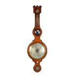 A mahogany cased wheel barometer and thermometer, length 105cm.Additional InformationGeneral wear