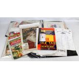 A collection of unframed ephemera, the majority being advertisements for household goods,
