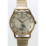 LANCO; an 18ct yellow gold cased gentleman's mechanical wristwatch, the circular dial set with