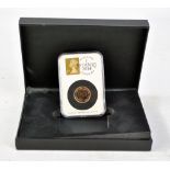 An Elizabeth II full sovereign, 2014, in clear plastic case and boxed.
