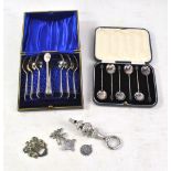 WILLIAMS BRIGGS & CO; a set of Edward VII hallmarked silver coffee spoons, a pair of matching