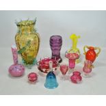 A quantity of decorative glassware.