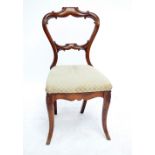 A Victorian rosewood dining chair, an elm dish topped stool and a further stool (3).