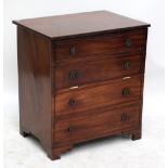 A 19th century mahogany commode converted from a chest of drawers, width 64cm.