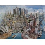 MARTIN STUART MOORE (born 1946); a signed limited edition coloured print, 'Memories of Sydney',