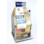 A circa 1960s Sega Bonanza Star 'Strike A Bonanza' one arm bandit slot machine, takes old 5p