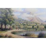 RONALD MOSELEY (born 1931); oil on canvas, 'Grasmere and Helm Crag', signed lower right, 45 x