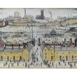 LAURENCE STEPHEN LOWRY RBA RA (1887-1976); limited edition signed print, 'Britain At Play', signed
