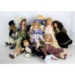 Eleven modern porcelain dolls including Tomorrow's Treasures, Knightsbridge Collection, Regency Fine