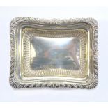 WILLIAM NEALE; a Victorian hallmarked silver pin dish of rectangular form with gadrooned decoration,