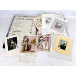 A quantity of unframed ephemera relating to fashion and hairdressing including barber's price lists,