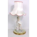LLADRO;  a figural lamp base modelled as a ballerina, height excluding fitment approx 31cm.
