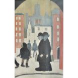 LAURENCE STEPHEN LOWRY RBA RA (1887-1976); limited edition signed print, 'Two Brothers', signed in