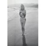 AFTER GEORGE BARRIS; limited edition giclee print, 'Lost In Thought, Santa Monica Beach, 1962', a