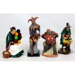 Four Royal Doulton figures: HN1315 'The Old Balloon Seller', HN 2103 'The Mask Seller', HN2054 '