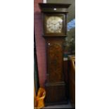 JAMES BUTLER OF BOLTON; a George III oak and mahogany banded longcase clock, the square dial set