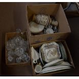 A quantity of ceramics including Copeland Spode 'Chinese Rose' pattern part tea set, a Coalport part