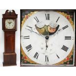 A 19th century mahogany cased eight day longcase clock with broken swan neck pediment above circular