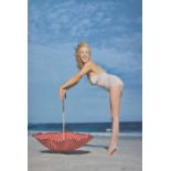 AFTER ANDRE DE DIENES; a limited edition giclee print, 'Polka Dot Umbrella, Tobay Beach, 1949', a