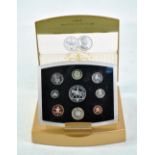 A 2002 United Kingdom Executive Proof Collection nine coin set with certificate in Queen's Golden