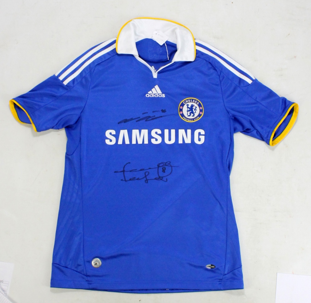 FRANK LAMPARD AND JOHN TERRY; a double signed replica Chelsea football shirt.