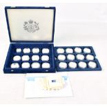An HM Queen Elizabeth The Queen Mother predominantly .925 silver proof twenty-four coin set, the