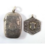 HENRY POPE; a Victorian hallmarked silver vesta case, engraved with foliate scrolls and initialled