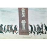 LAURENCE STEPHEN LOWRY RBA RA (1887-1976); limited edition signed print, 'Meeting Point', signed