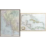 A hand coloured map of the West Indies, approx 19 x 31.5cm, and another map of Burma and the