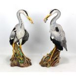 COALPORT; a pair of limited edition figures of herons, modelled by Anthony Green, the slightly