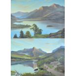 LYNN; a pair of oils on board, two Highland scenes with one titled 'Loch Lomond & Ben Lomond', the