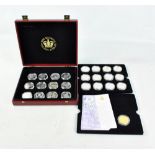 A set of twenty-four predominantly sterling silver proof Golden Jubilee Collection commemorative