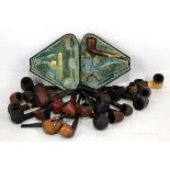 A collection of various pipes including Duncan, B Barling & Sons and Danish 'Nørding' examples, also