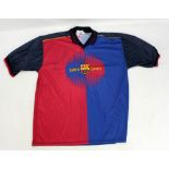 RIVALDO; a signed replica Barcelona centenary football shirt.