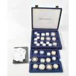 A collection of twenty-nine silver proof coins of varied denomination including 1999 Rugby World Cup