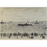 LAURENCE STEPHEN LOWRY RBA RA (1887-1976); limited edition lithograph, 'Seaside Promenade', signed